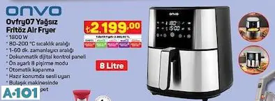 ONVO YAĞSIZ FRİTÖZ AİRFRYER ONVO YAĞSIZ FRİTÖZ AİRFRYER